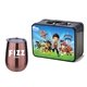 a black lunchbox & rose gold wine glass retro lunchbox + single 10 oz stemless wine glass in vacuum formed insert