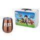 a white lunchbox & copper wine glass retro lunchbox + single 10 oz stemless wine glass in vacuum formed insert