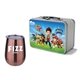 a silver lunchbox & rose gold wine glass retro lunchbox + single 10 oz stemless wine glass in vacuum formed insert