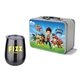 a silver lunchbox & titanium grey wine glass retro lunchbox + single 10 oz stemless wine glass in vacuum formed insert