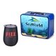 a royal blue lunchbox & matte black wine glass retro lunchbox + single 10 oz stemless wine glass in vacuum formed insert