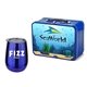 a royal blue lunchbox & blue wine glass retro lunchbox + single 10 oz stemless wine glass in vacuum formed insert