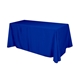 a royal blue flat polyester 4- sided table cover - fits 6 standard table