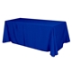 a royal blue flat polyester 4- sided table cover - fits 8 standard table