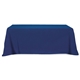 a navy blue (pms 296) flat poly / cotton 4- sided table cover - fits 8 standard table