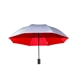aerial view a silver/red uv protective compact el sol umbrella, image 1 of 2