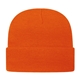 a deep orange knit cap with cuff