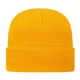 a gold knit cap with cuff