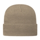 a khaki knit cap with cuff
