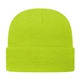 a lime shock knit cap with cuff