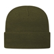a olive knit cap with cuff