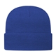 a sesame blue knit cap with cuff