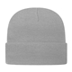 a silver knit cap with cuff