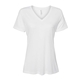 aerial view a solid white triblend bella + canvas - womens relaxed triblend v - neck tee, image 1 of 3