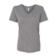 aerial view a grey triblend bella + canvas - womens relaxed triblend v - neck tee, image 1 of 3