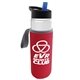 a clear bottle & black with blue spout lid & red insulator the wave - 24 oz tritan(tm) bottle with flip straw lid and insulator caddy