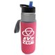 a smoke bottle & black with blue spout lid & hot pink insulator the wave - 24 oz tritan(tm) bottle with flip straw lid and insulator caddy