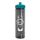 a teal lid & smoke bottle 24 oz slim fit water bottle with push - pull lid