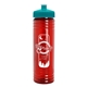 a teal lid & transparent red bottle 24 oz slim fit water bottle with push - pull lid