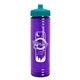 a teal lid & transparent violet bottle 24 oz slim fit water bottle with push - pull lid