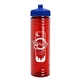 a royal blue lid & transparent red bottle 24 oz slim fit water bottle with push - pull lid