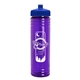 a royal blue lid & transparent violet bottle 24 oz slim fit water bottle with push - pull lid