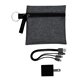 aerial view a black g line colorful cable wall charger set, image 1 of 2