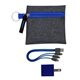 aerial view a blue g line colorful cable wall charger set, image 1 of 2
