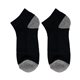 aerial view a black comfort fit polyester ankle socks, image 1 of 3
