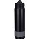 aerial view a grey pop up 24 oz colorful banded bottle, image 1 of 2
