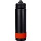 aerial view a red pop up 24 oz colorful banded bottle, image 1 of 2