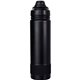 aerial view a black sip top 24 oz colorful banded bottle, image 1 of 2