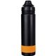 aerial view a orange sip top 24 oz colorful banded bottle, image 1 of 2