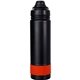 aerial view a red sip top 24 oz colorful banded bottle, image 1 of 2