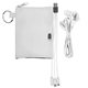 aerial view a white tall stretchy cable buds set, image 1 of 2