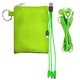 aerial view a green tall stretchy cable buds set, image 1 of 2
