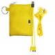 aerial view a yellow tall stretchy cable buds set, image 1 of 2