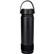 aerial view a black metal top 24 oz colorful banded bottle, image 1 of 2