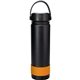 aerial view a orange metal top 24 oz colorful banded bottle, image 1 of 2
