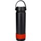 aerial view a red metal top 24 oz colorful banded bottle, image 1 of 2