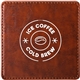 aerial view a brown watson square pu leather coaster single, image 1 of 3