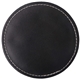 aerial view a black benson bonded leather round coaster single single, image 1 of 2