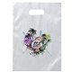 aerial view a frosted clear aster(tm) recyclable reinforced handle plastic bag - 13 x 9, image 1 of 2