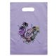 aerial view a lavender aster(tm) recyclable reinforced handle plastic bag - 13 x 9, image 1 of 2