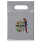 aerial view a gray die cut handle dynamic color plastic bag 7x10, image 1 of 2