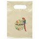 aerial view a buff die cut handle dynamic color plastic bag 7x10, image 1 of 2