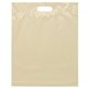 aerial view a buff dynamic color imprint die cut handle plastic bag 15x19x3, image 1 of 2