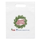 aerial view a white die cut convention handle bag 9 x 12, image 1 of 2