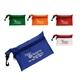 a group of polyester zipper pouch w / clip 3 1/4 x 4 3/4
