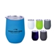 a group of 12 oz rubberized finish stainless steel stemless wine glass